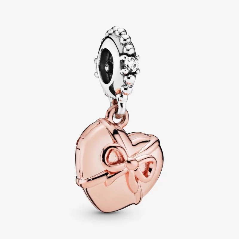 (image pour) Charm Pendant PANDORA Rose Coeur brésilien 788025CZ