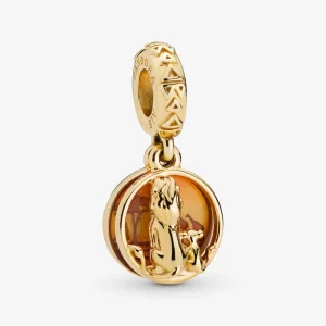 (image pour) Charm Pendant PANDORA Shine Disney Simba et Mufasa Sunset 768262ENMX