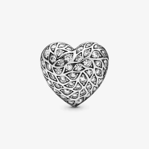 (image pour) Clou d'oreille PANDORA Cœur Motif Scintillant à l'unité 298568C01