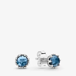 (image pour) Clous d'Oreilles PANDORA Couronne Scintillante Bleue 298311NMB