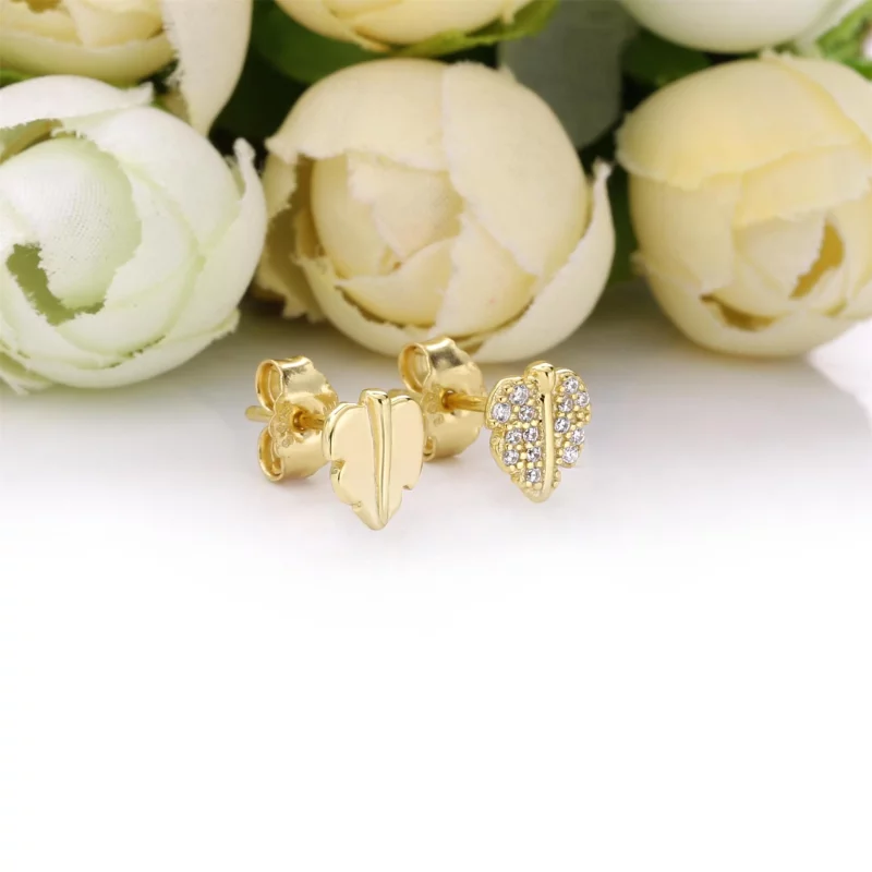 (image pour) Clous d'Oreilles PANDORA Shine Feuille brillante et pétillante 268334CZ - Afficher 2