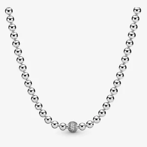 Collier PANDORA Sphères et Pavé 398565C01 (image pour) Collier PANDORA Sphères et Pavé 398565C01