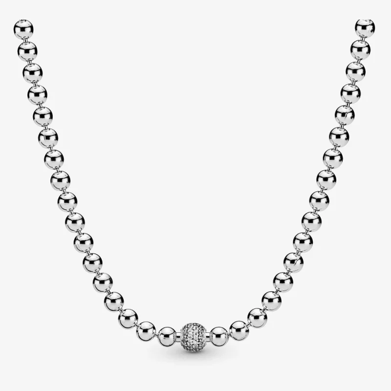 (image pour) Collier PANDORA Sphères et Pavé 398565C01