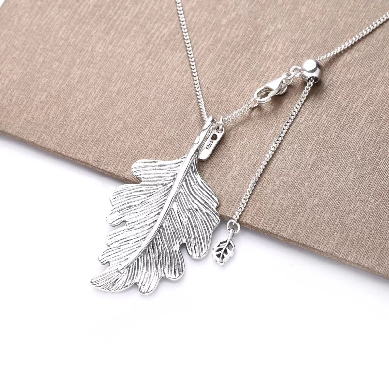 (image pour) Collier Pendant PANDORA Feuille de chêne 398254-70 - Afficher 4