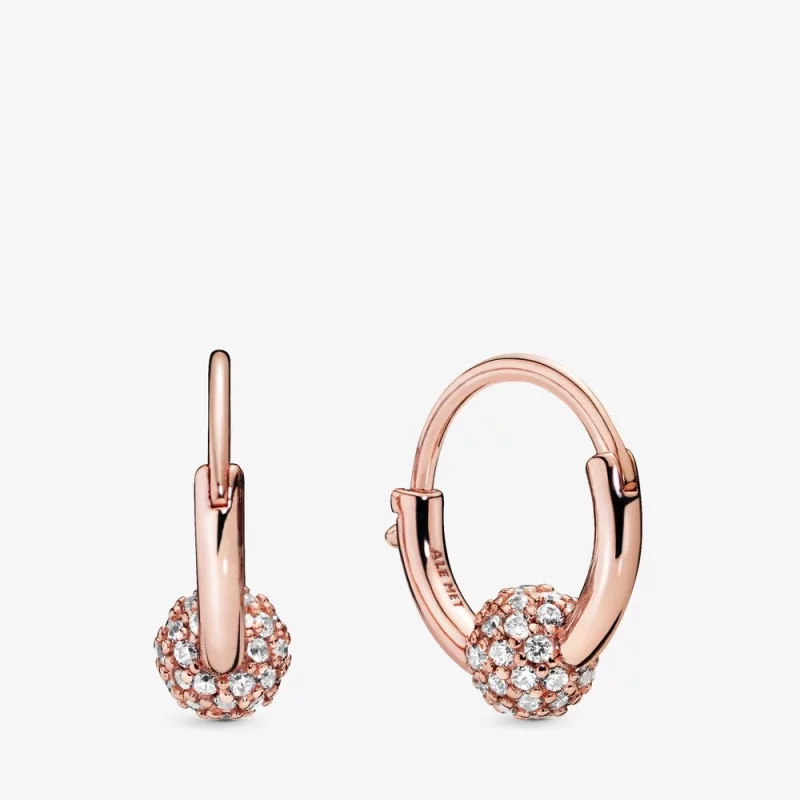 (image pour) Créoles PANDORA Sphère Pavée 288294CZ