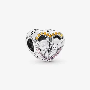 (image pour) Disney, Charm PANDORA Cœur Simba et Nala en Argent 798044NPRMX