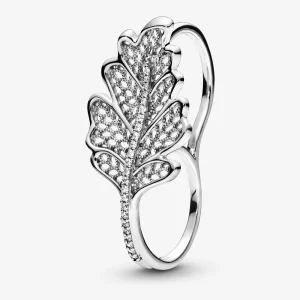 (image pour) Double Bague PANDORA Feuille de Chêne 198347CZ