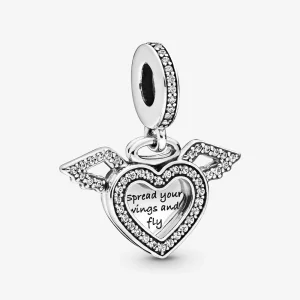 (image pour) Charm Pendant PANDORA Cœur et Ailes d'Ange 798485C01
