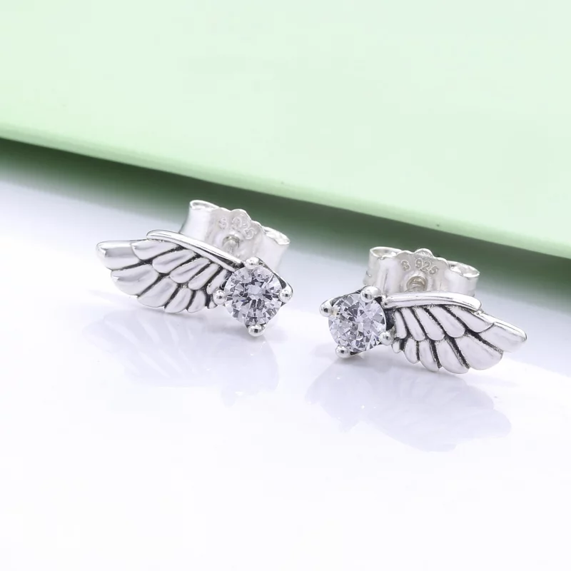 (image pour) Clous d'Oreilles PANDORA Aile d'Ange Scintillants 298501C01 - Afficher 2