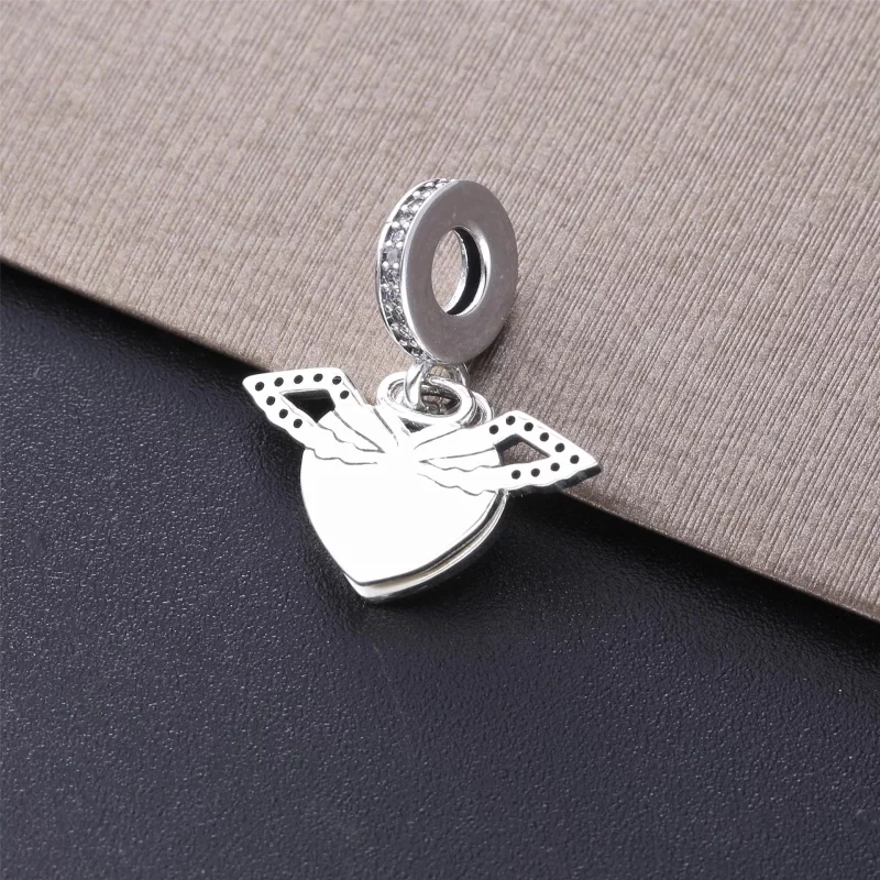 (image pour) Collier PANDORA Cœur Pavé et Ailes d'Ange 398505C01-45 - Afficher 3