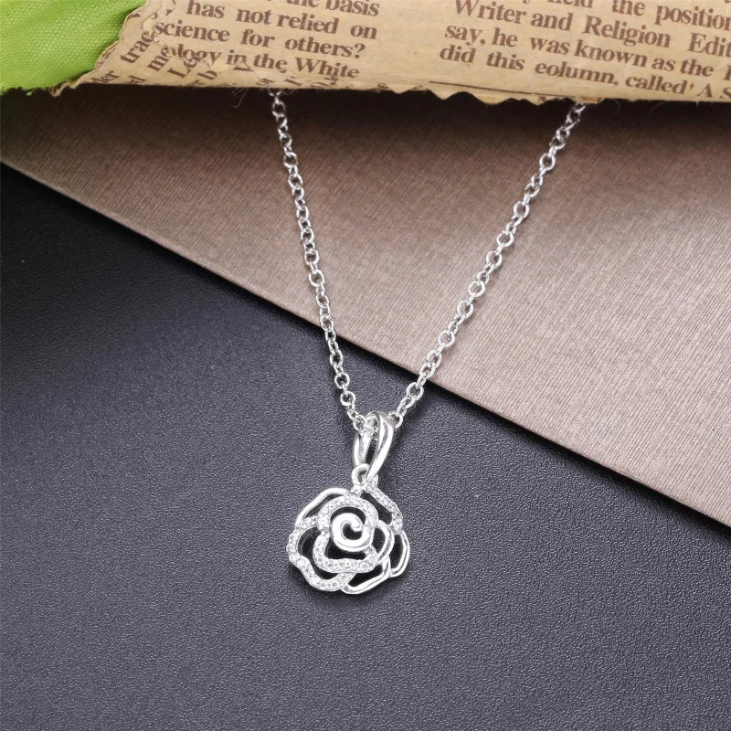 (image pour) Pendentif avec Colier Rose Scintillante - PANDORA - 390368CZ-90 - Afficher 2