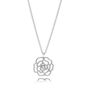 (image pour) Pendentif avec Colier Rose Scintillante - PANDORA - 390368CZ-90