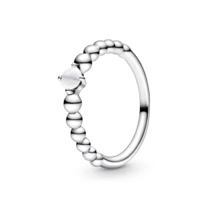 (image pour) Bague PANDORA Perlée Blanc Laiteux - 198867C04
