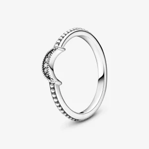(image pour) Bague PANDORA Perlée Croissant de Lune - 199156C01