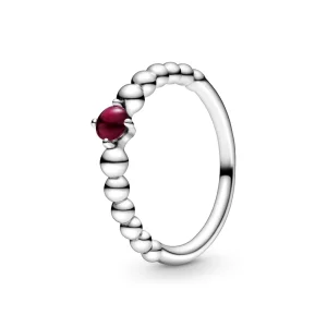 (image pour) Bague PANDORA Perlée Rouge Foncé - 198867C08