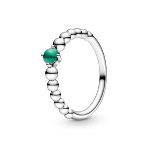(image pour) Bague PANDORA Perlée Vert Forêt Tropicale - 198867C05