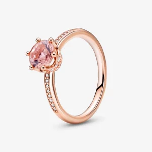 Bague PANDORA Solitaire Couronne Scintillante Rose - 188289C01 (image pour) Bague PANDORA Solitaire Couronne Scintillante Rose - 188289C01