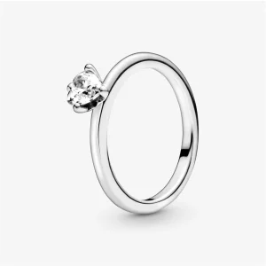 Bague Pandora Solitaire Cœur Incolore 198691C01 (image pour) Bague Pandora Solitaire Cœur Incolore 198691C01