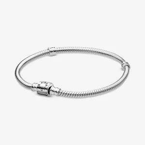 Bracelet Maille Serpent Fermoir Barillet Pandora Moments 598816C00 (image pour) Bracelet Maille Serpent Fermoir Barillet Pandora Moments 598816C00