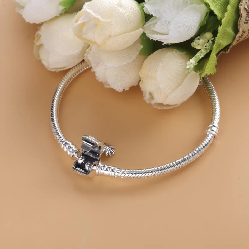 (image pour) Bracelet Maille Serpent Fermoir Marguerite Pandora Moments 598776C01 - Afficher 2