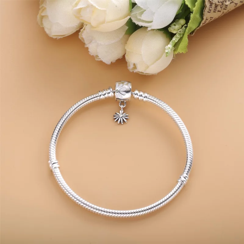 (image pour) Bracelet Maille Serpent Fermoir Marguerite Pandora Moments 598776C01 - Afficher 4