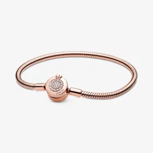 Bracelet Maille Serpent O Couronné Scintillant Pandora Moments - 589046C01 (image pour) Bracelet Maille Serpent O Couronné Scintillant Pandora Moments - 589046C01