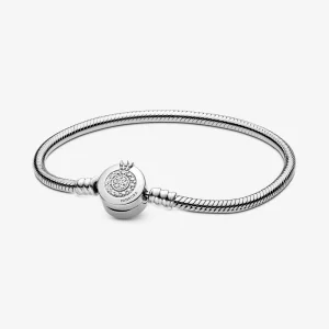 Bracelet Maille Serpent O Couronné Scintillant Pandora Moments - 599046C01 (image pour) Bracelet Maille Serpent O Couronné Scintillant Pandora Moments - 599046C01