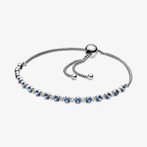 Bracelet Pandora Coulissant Scintillant Bleu et Incolore 598517C01 (image pour) Bracelet Pandora Coulissant Scintillant Bleu et Incolore 598517C01