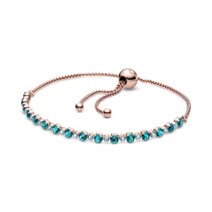 (image pour) Bracelet PANDORA riviere coulissant scintillant turquoise - 588961C01