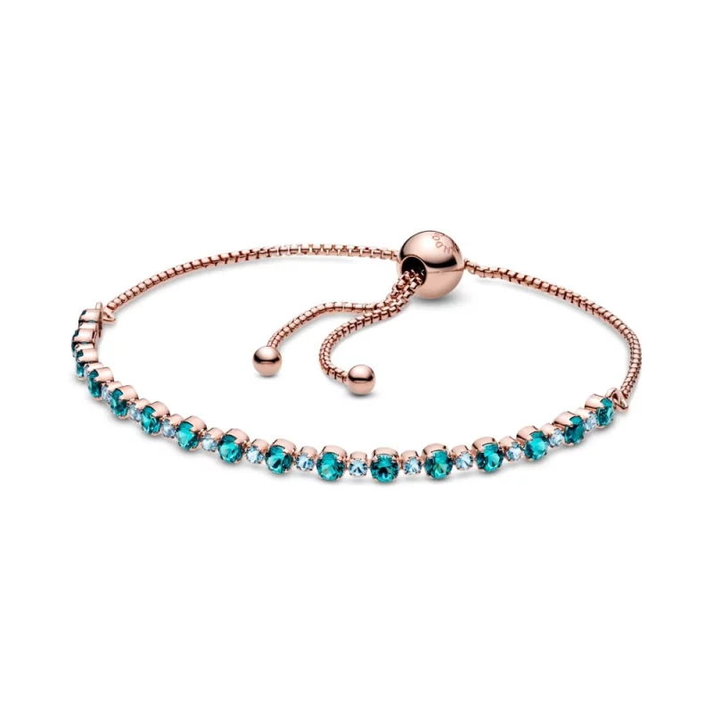 (image pour) Bracelet PANDORA riviere coulissant scintillant turquoise - 588961C01