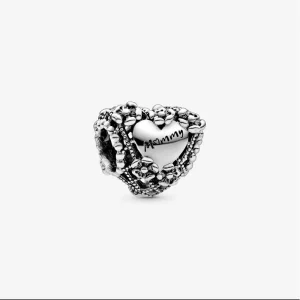 (image pour) Charm Argent Pandora Maman de coeur ajourés de fleur 798892C00