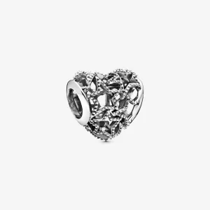 (image pour) Charm Argent Pandora Étoiles de coeur ajourés et de perles 798462C00