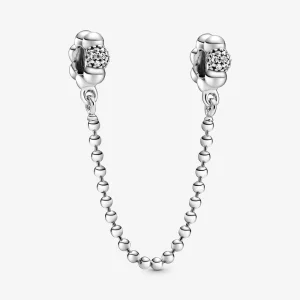 Charm Chaîne de Confort Pandora Pavée et Perlée 798680C01 (image pour) Charm Chaîne de Confort Pandora Pavée et Perlée 798680C01