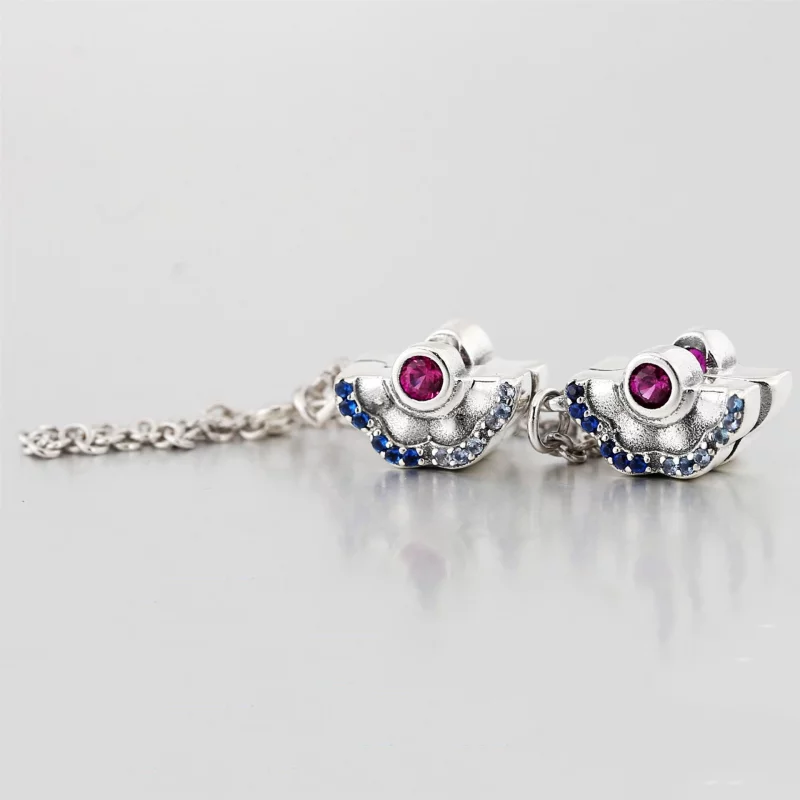 (image pour) Charm clip chaine de confort PANDORA eventail bleu rose - 798163SRUMX - Afficher 2