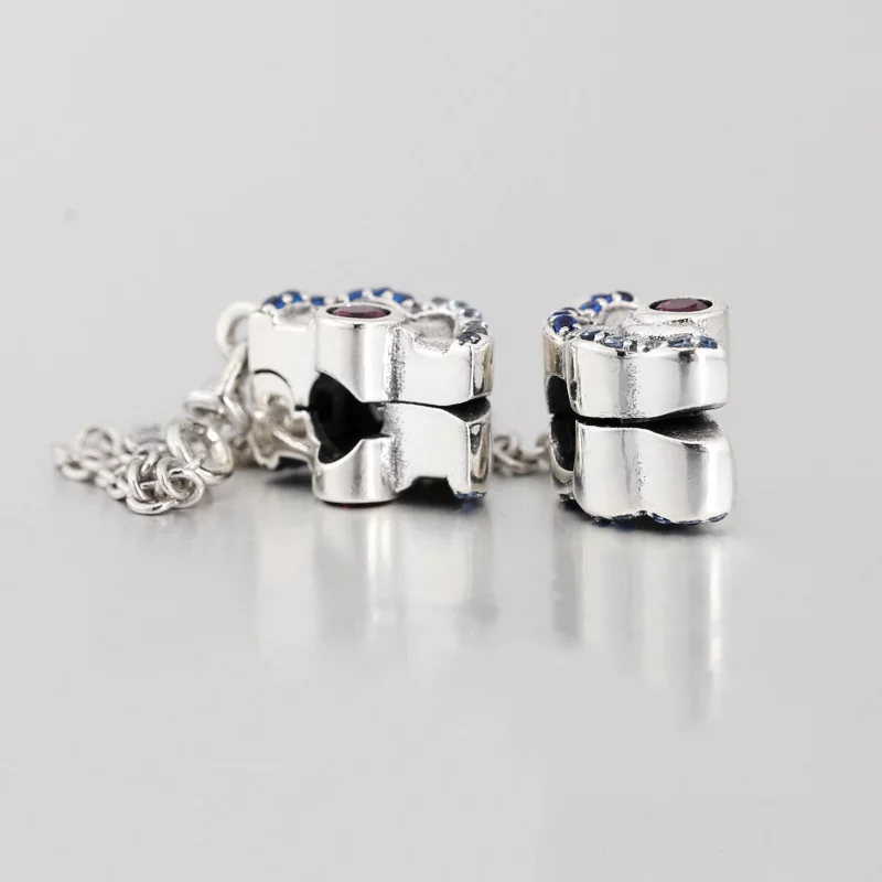 (image pour) Charm clip chaine de confort PANDORA eventail bleu rose - 798163SRUMX - Afficher 3