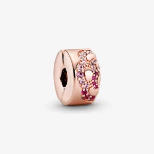 (image pour) Charm clip PANDORA espaceur motif eventail rose - 788153C01