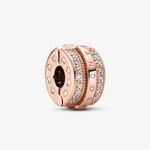 (image pour) Charm clip PANDORA Lignes Pavé & Logo Scintillant - 789042C01