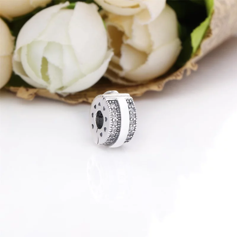 (image pour) Charm clip PANDORA Lignes Pavé & Logo Scintillant - 799042C01 - Afficher 2