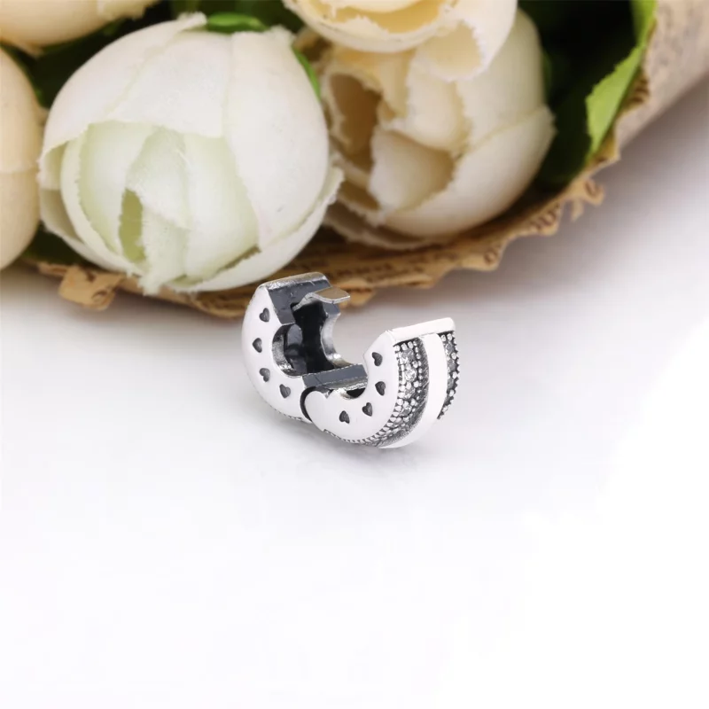 (image pour) Charm clip PANDORA Lignes Pavé & Logo Scintillant - 799042C01 - Afficher 4