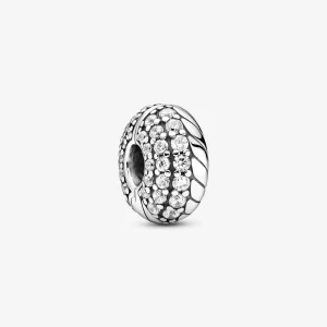 (image pour) Charm clip PANDORA Motif Maille Serpent Pavé - 799089C01