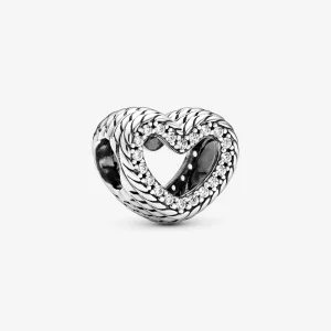 (image pour) Charm PANDORA Cœur Ouvert Motif Maille Serpent - 799100C01