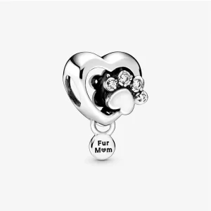 (image pour) Charm Pandora Empreinte de patte & Cœur Scintillant 798873C01