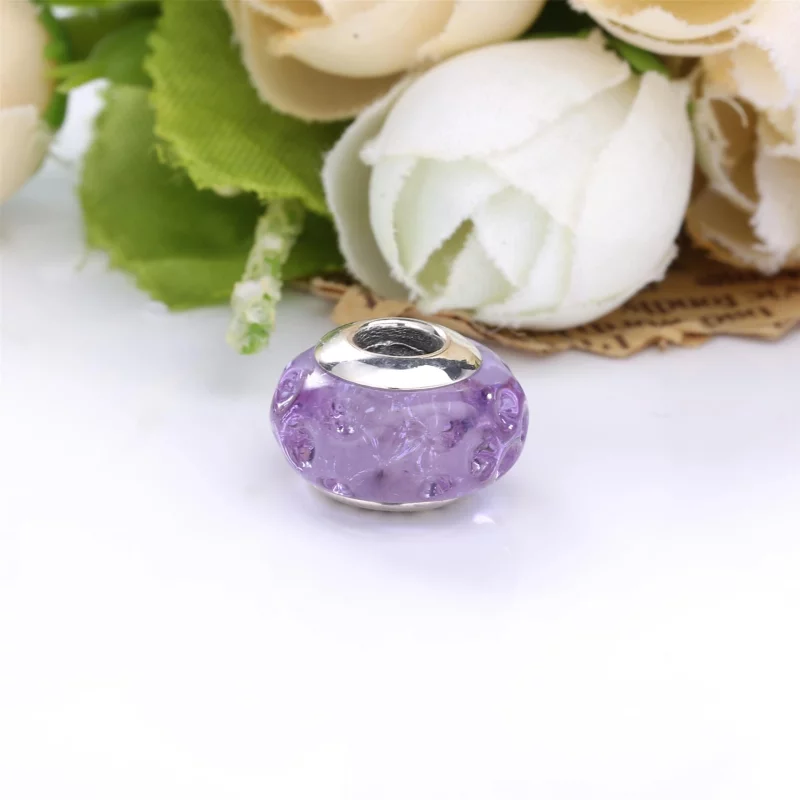 (image pour) Charm Pandora Lavande en verre de Murano ondulé 798875C00 - Afficher 5