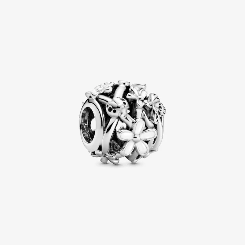 (image pour) Charm Pandora Marguerite Blanche Ajouré 798772C01