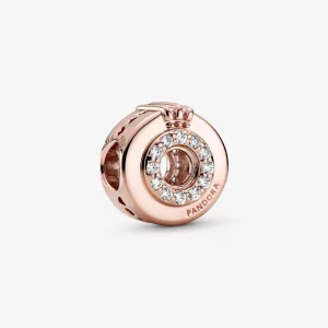 (image pour) Charm PANDORA O Couronné Pavé Centre Ouvert - 789059C01