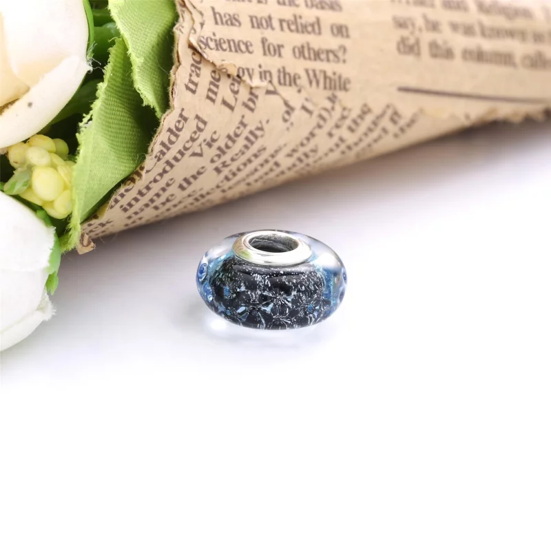 (image pour) Charm PANDORA ocean verre de murano bleu fonce ondule - 798938C00 - Afficher 3