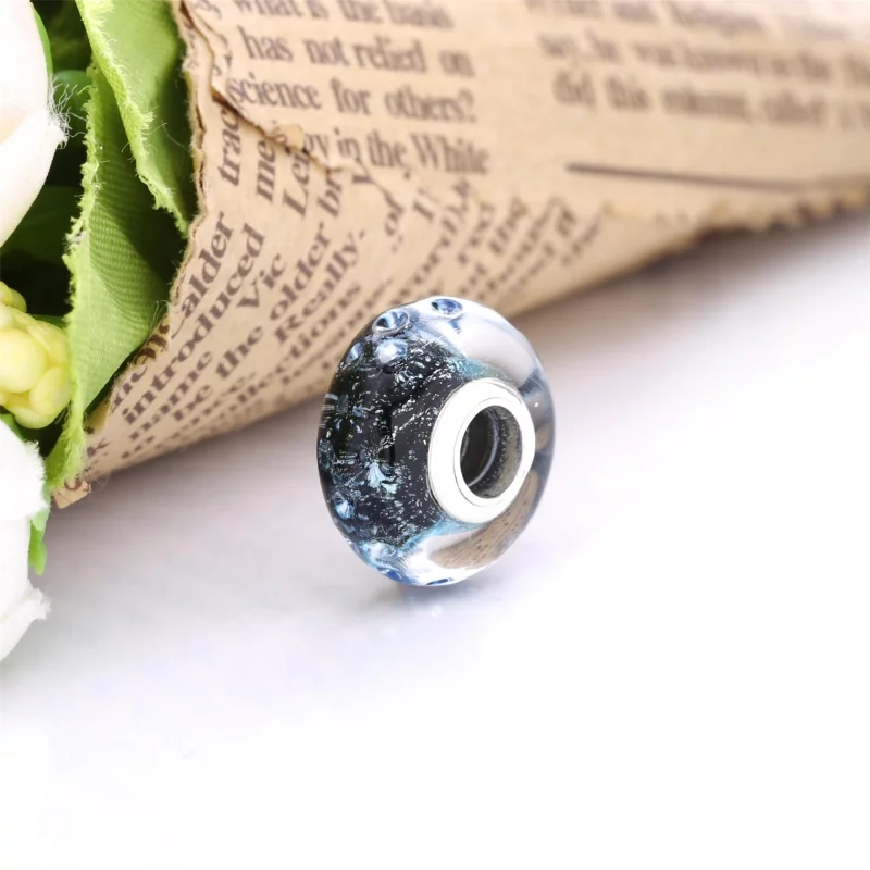 (image pour) Charm PANDORA ocean verre de murano bleu fonce ondule - 798938C00 - Afficher 4