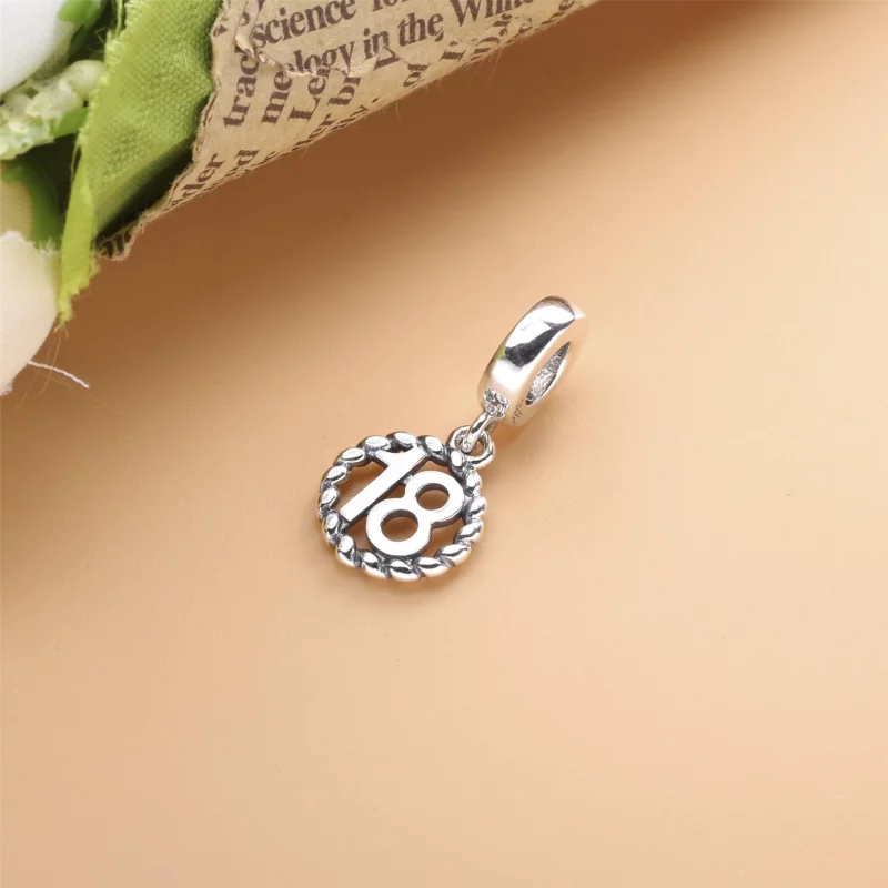 (image pour) Charm Pendant Pandora Argent 18ème anniversaire 790495 - Afficher 2