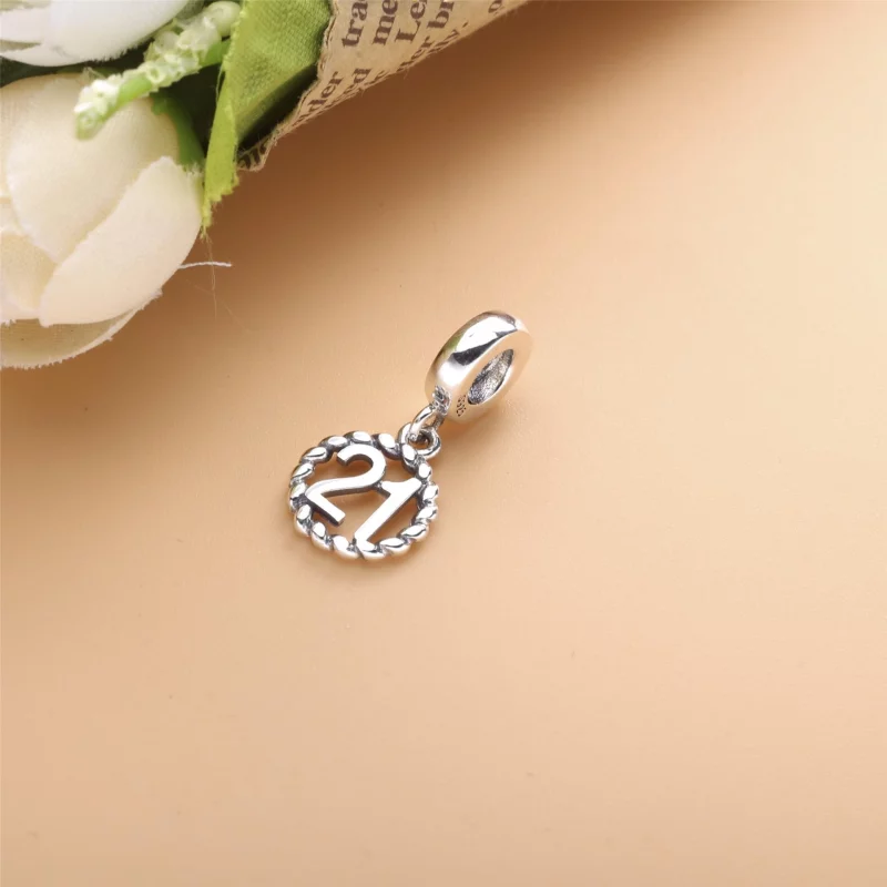 (image pour) Charm Pendant Pandora Argent 21ème anniversaire 790496 - Afficher 2