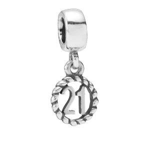 (image pour) Charm Pendant Pandora Argent 21ème anniversaire 790496